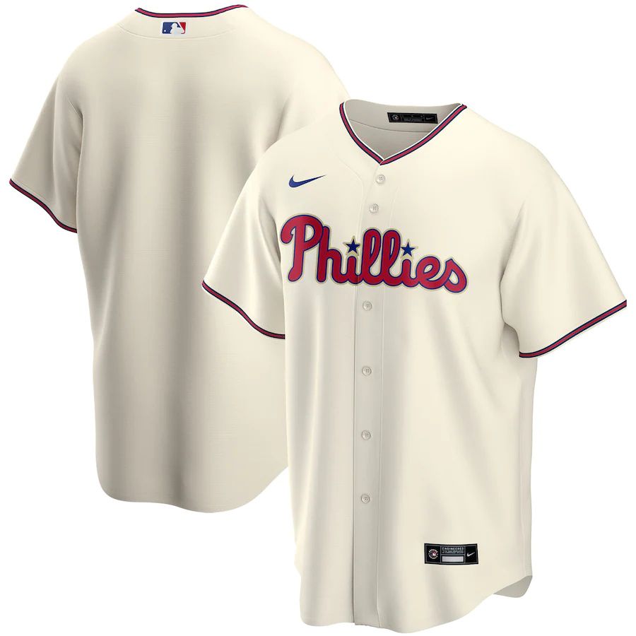 Cheap Mens Philadelphia Phillies Nike Cream Alternate Replica Team MLB Jerseys